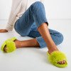Papuci verde neon cu blană Millie - Încălțăminte
