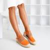 Pomarańczowe sandały typu espadryle z ażurową cholewką Asia - Obuwie