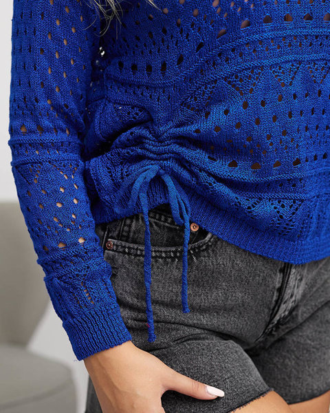 Pulover tricotat damă bleumarin - Îmbrăcăminte