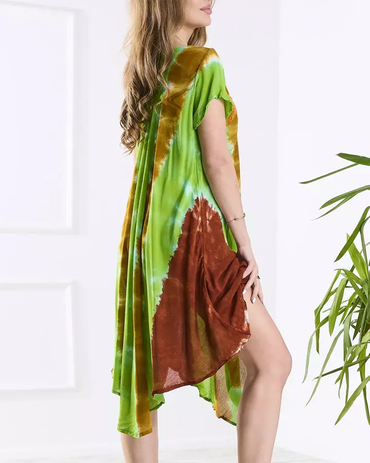 Rochie de plajă verde pentru femei narzutka- Îmbrăcăminte