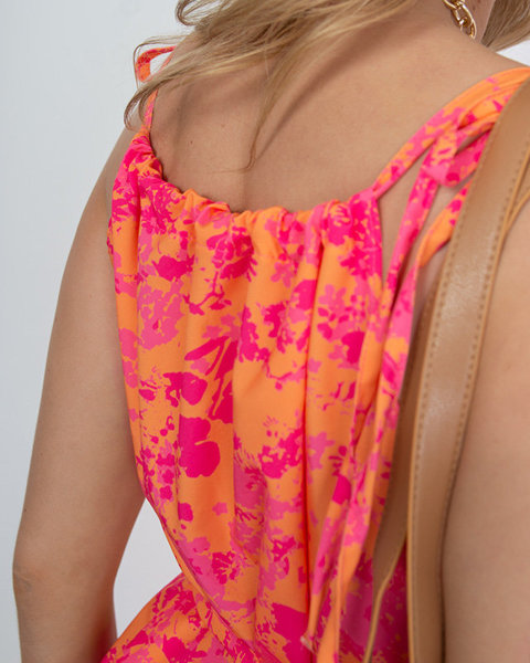 Rochie de vara cu model portocaliu pentru femei - Imbracaminte