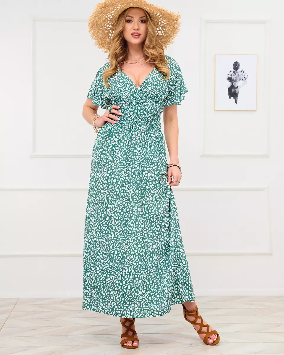 Rochie maxi de vară verde - Îmbrăcăminte