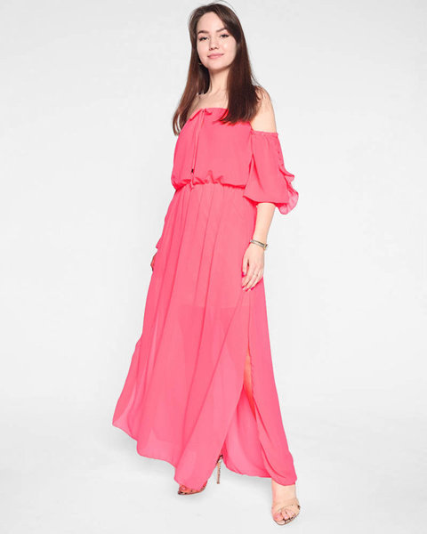 Rochie maxi spaniolă neon roz de damă - Îmbrăcăminte