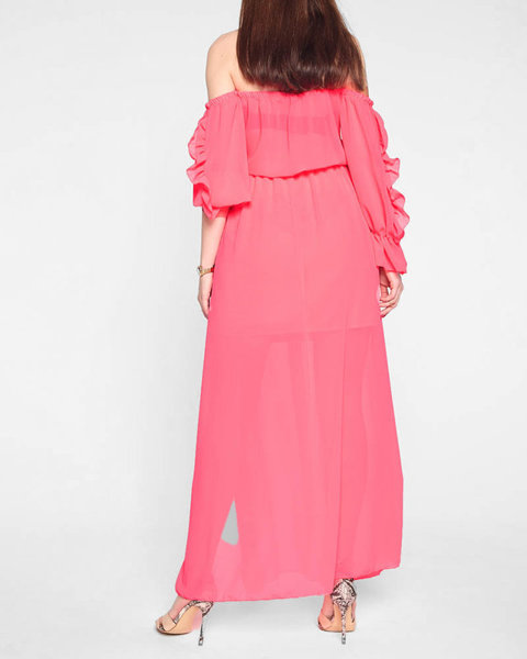 Rochie maxi spaniolă neon roz de damă - Îmbrăcăminte