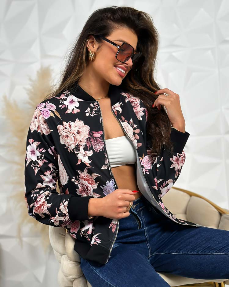 Royalfashion Bomber floral de damă