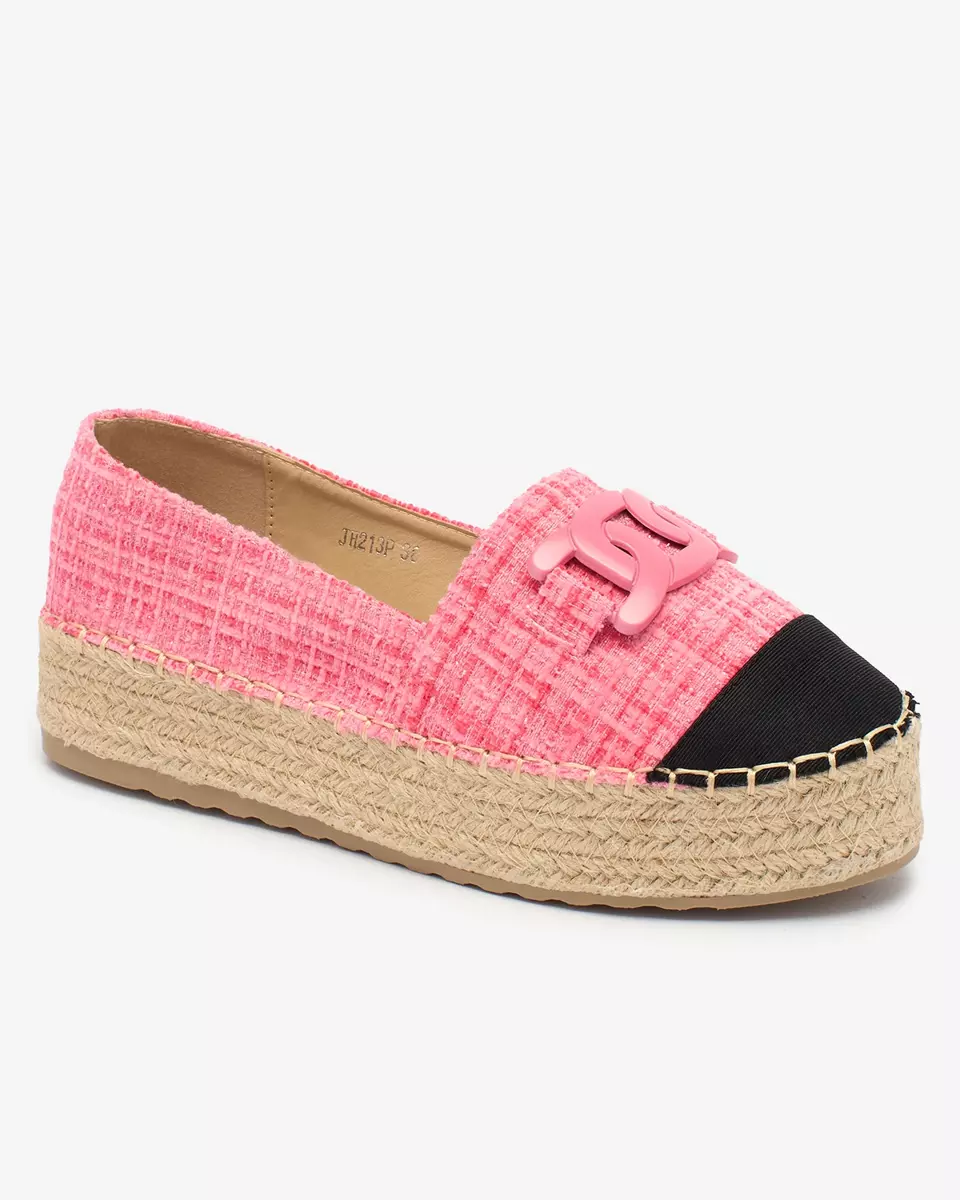 Royalfashion Espadrile de damă în carouri roz Dempik