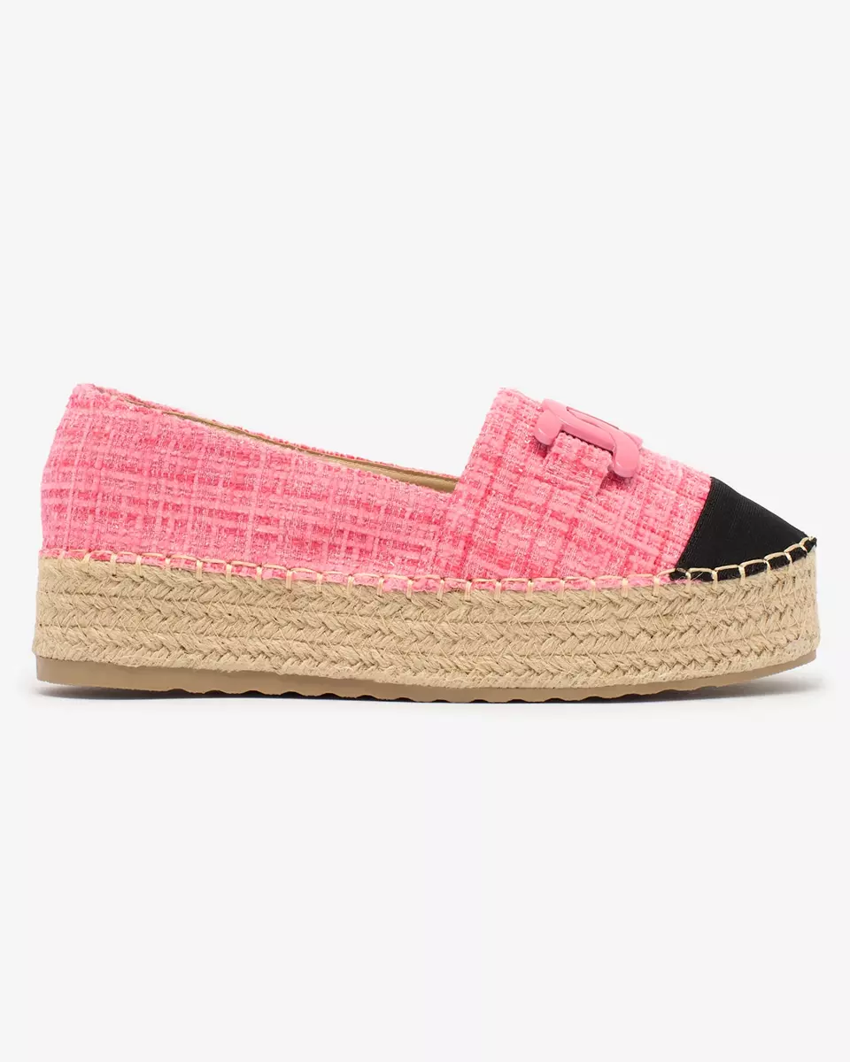 Royalfashion Espadrile de damă în carouri roz Dempik