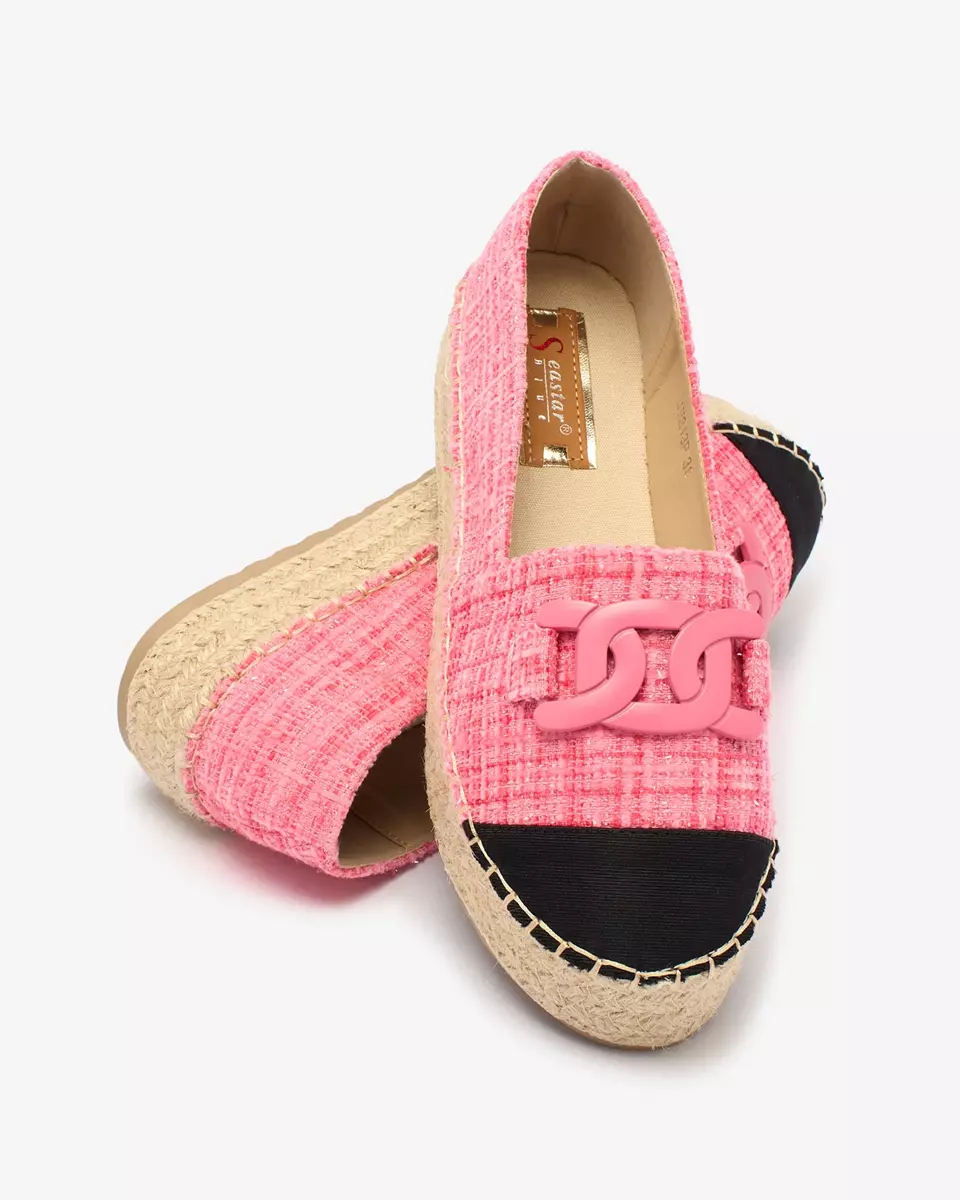 Royalfashion Espadrile de damă în carouri roz Dempik