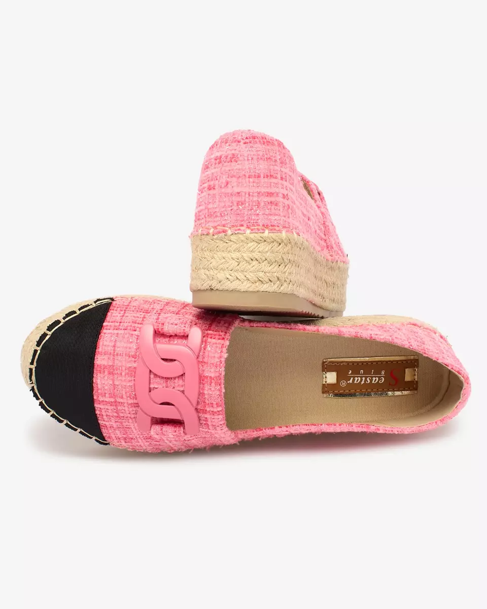 Royalfashion Espadrile de damă în carouri roz Dempik