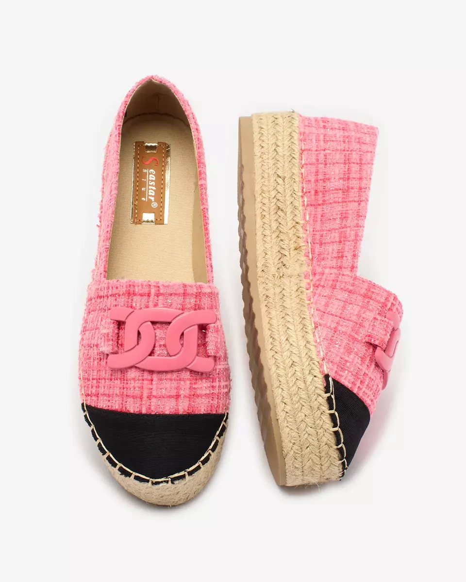 Royalfashion Espadrile de damă în carouri roz Dempik