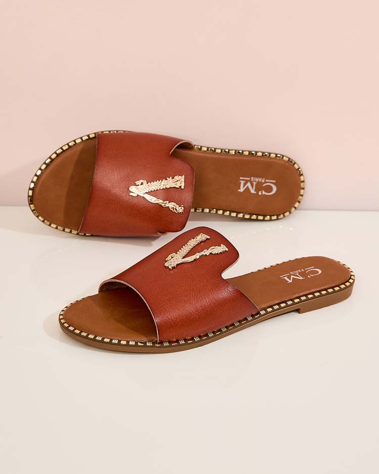 Royalfashion Flip-flops de damă din piele ecologică Cemenna