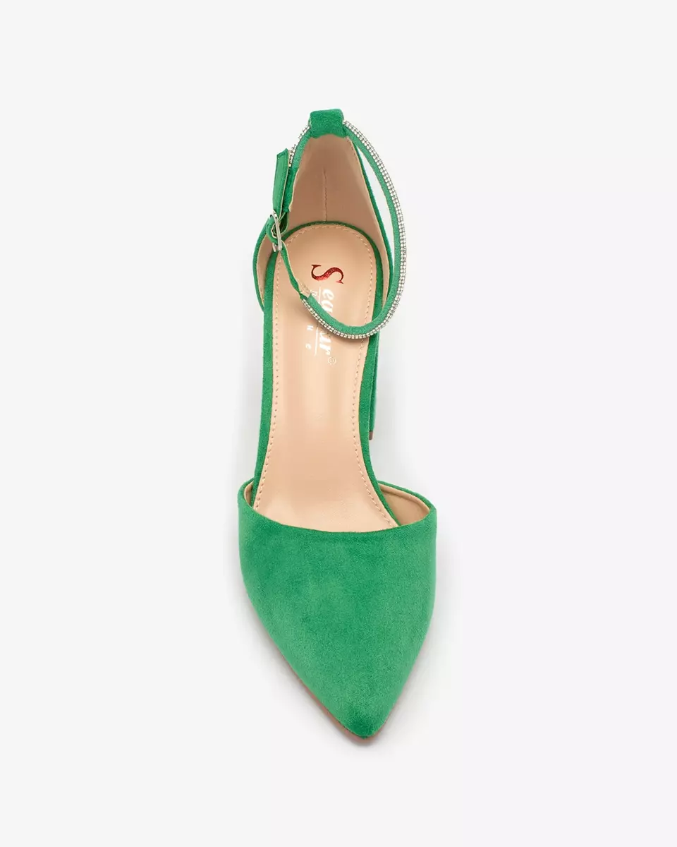 Royalfashion Pantofi de damă cu zirconiu verde Britica