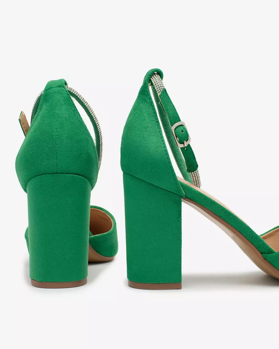 Royalfashion Pantofi de damă cu zirconiu verde Britica