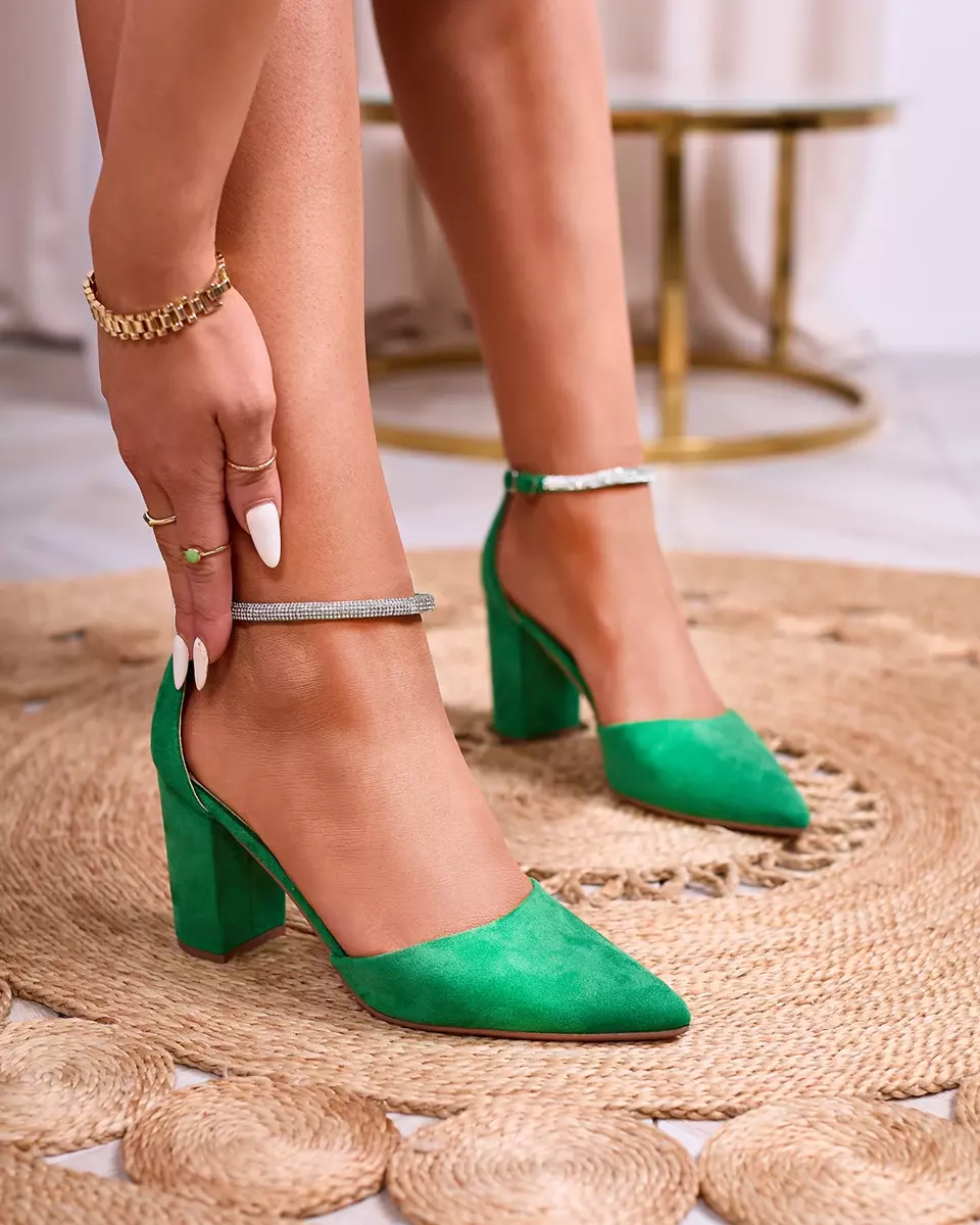 Royalfashion Pantofi de damă cu zirconiu verde Britica