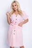 Różowa sukienka w paski PLUS SIZE - Odzież