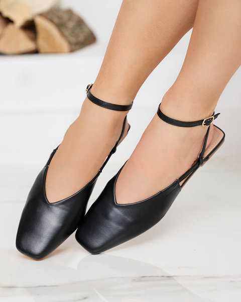 Sandale a'la balerina în negru Talio- Pantofi