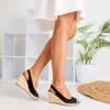 Sandale cu pene negre Lacasia pentru femei - Încălțăminte