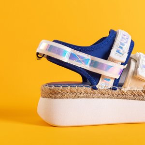 Sandale cu platformă Justyn pentru femei albastre și albe - Încălțăminte