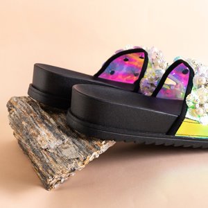 Sandale cu platformă neagră pentru femei, cu ornamente Maurelle - Încălțăminte