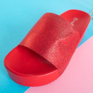 Sandale cu platformă roșie cu bandă metalică Wenda - Încălțăminte