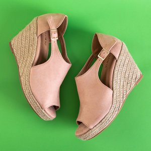 Sandale cu toc de damă roz Lusia - Încălțăminte