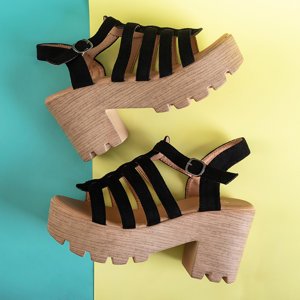 Sandale cu toc înalt pentru femei negre Tamianka - Încălțăminte