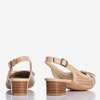 Sandale cu toc mic pentru femei Lecaone Camel - Încălțăminte
