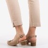 Sandale cu toc mic pentru femei Lecaone Camel - Încălțăminte