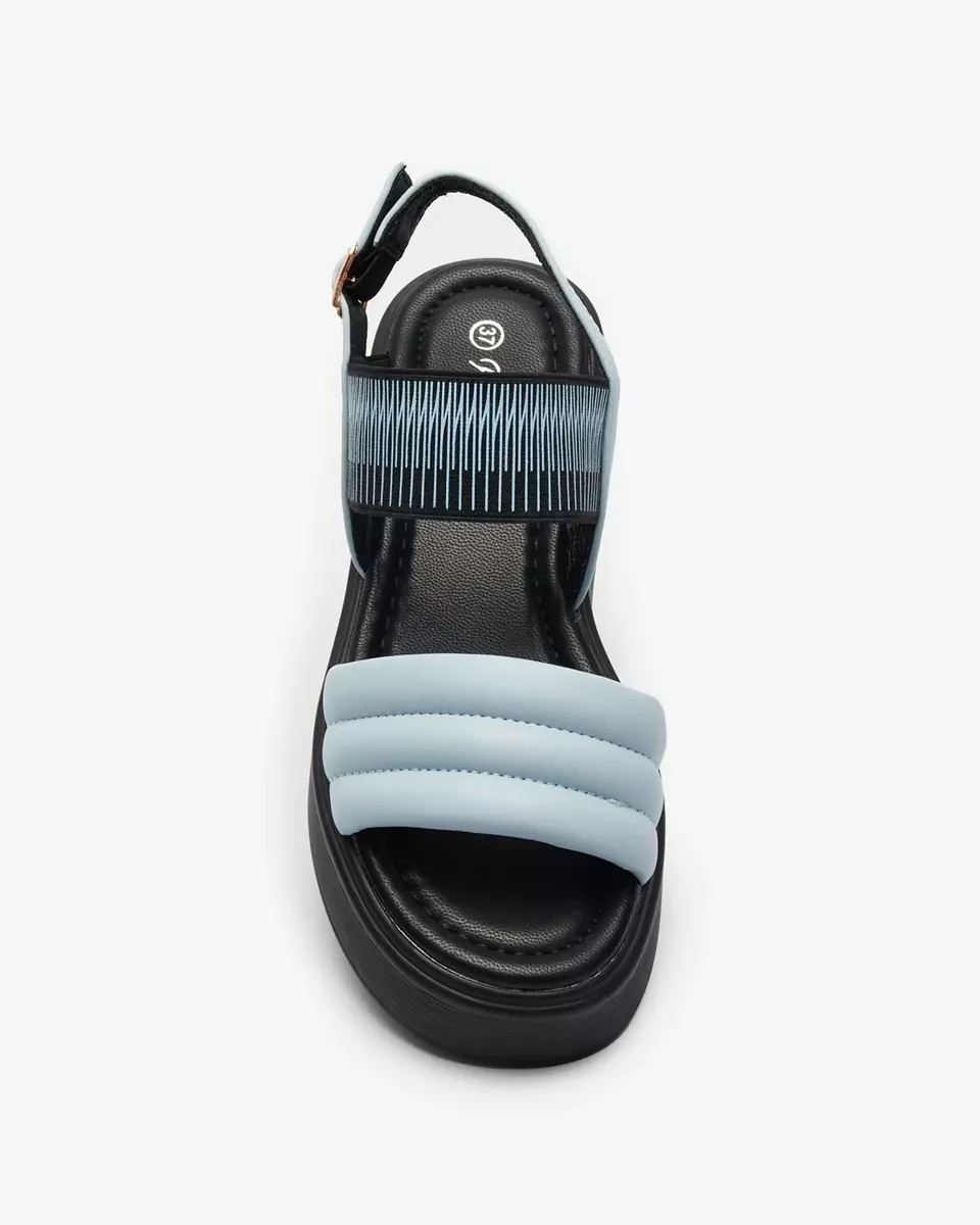 Sandale de damă albastre și negre cu talpă mai groasă Uvino- Footwear