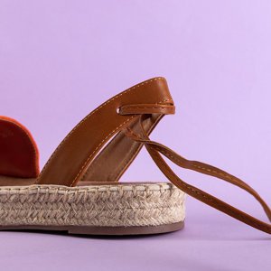 Sandale de dama cu legătură portocalie de la Alvina - pantofi