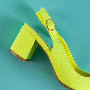 Sandale de dama de culoare galben neon pe postul Siofra - Încălțăminte