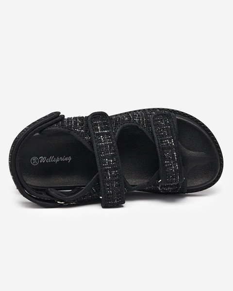 Sandale de damă din material negru Desotty - Încălțăminte