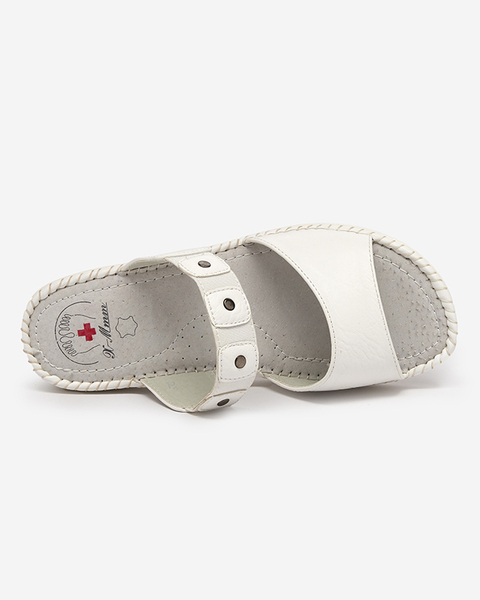 Sandale de damă din piele ecologică albă Skins - Încălțăminte