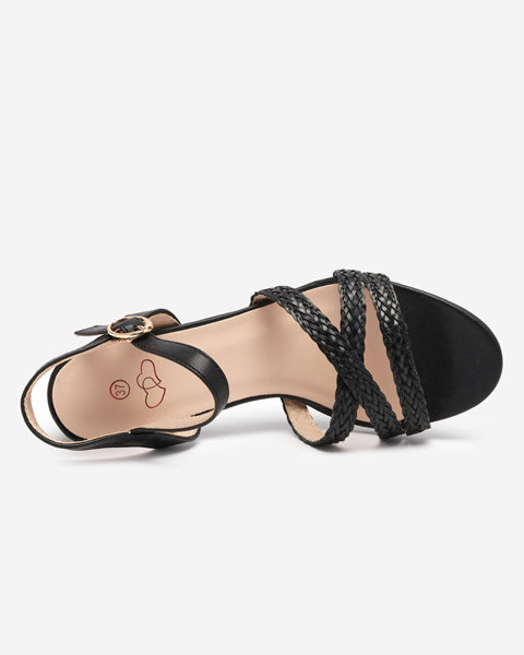 Sandale de dama negre Ahera din piele ecologica - Incaltaminte