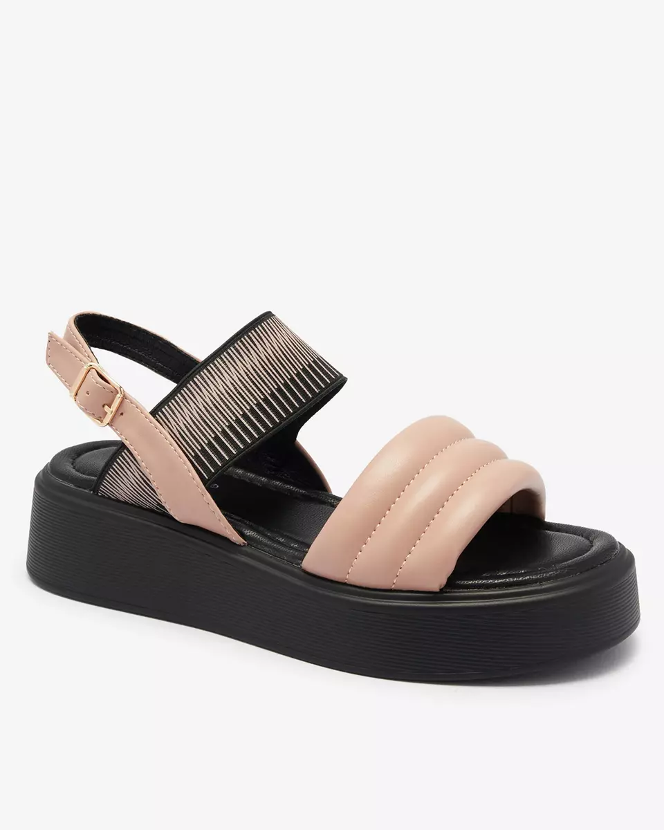 Sandale de damă roz și negru cu talpă mai groasă Uvino- Footwear