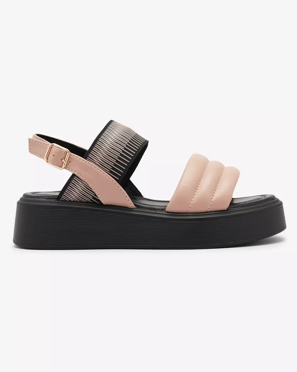Sandale de damă roz și negru cu talpă mai groasă Uvino- Footwear