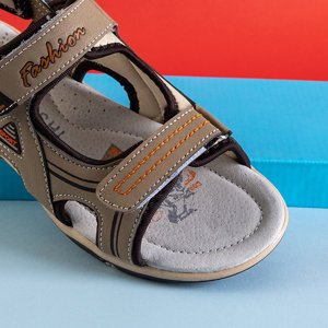 Sandale de velcro Monekin pentru băieți bej - Încălțăminte