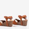 Sandale deschise pentru femei de culoare maro închis Elemia - Încălțăminte