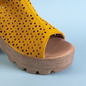 Sandale deschise pentru femei galbene pe postul Noris - Încălțăminte