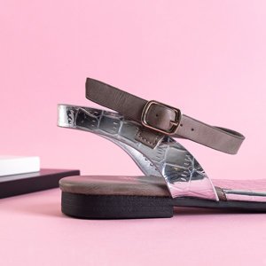 Sandale gri pentru femei cu inserție oglindită Mannika - Încălțăminte