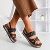 Sandale negre pentru femei cu jeturi Solerina - Încălțăminte