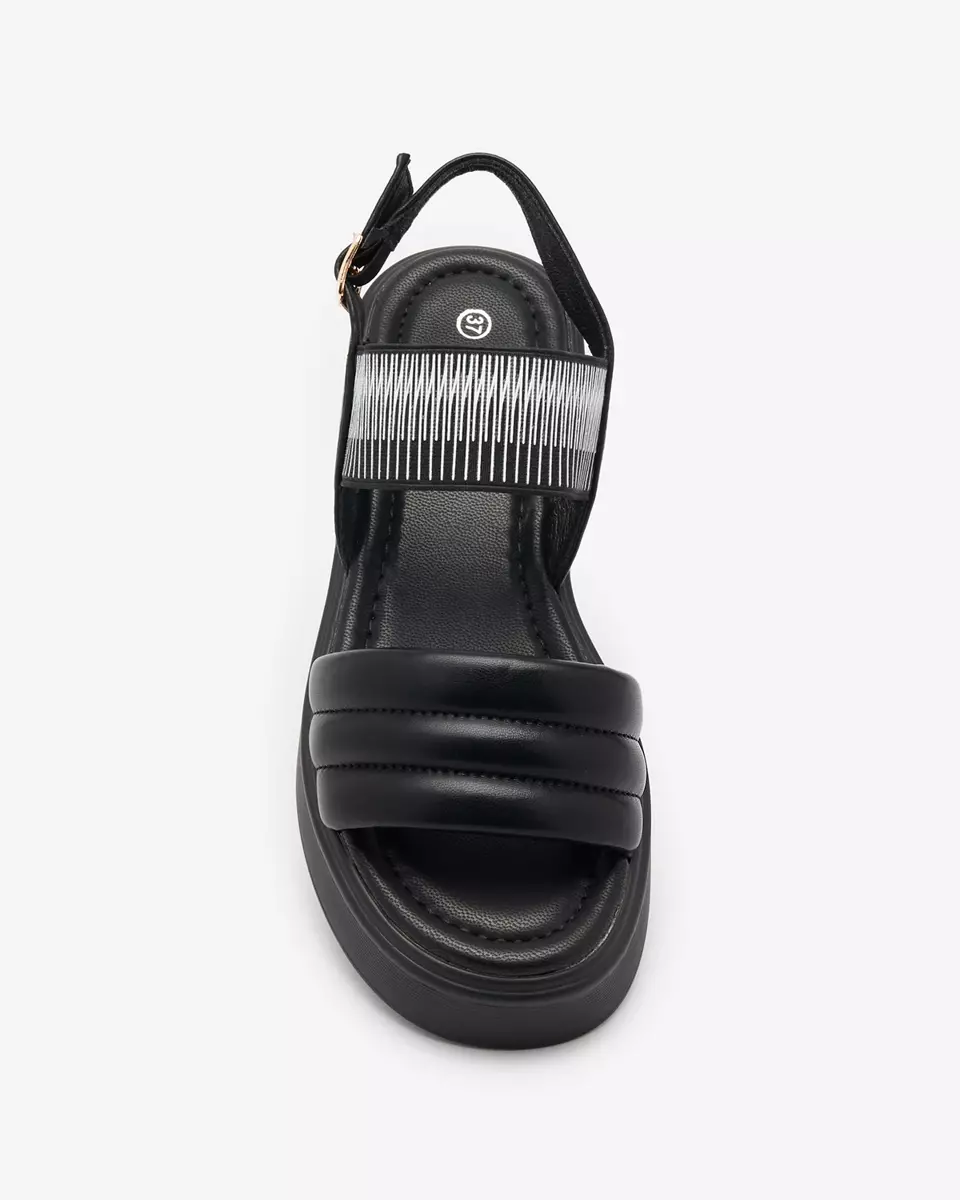 Sandale negre pentru femei cu talpă mai groasă Uvino- Footwear