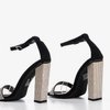 Sandale negre pentru femei cu zirconiu cubic Blesk - Încălțăminte