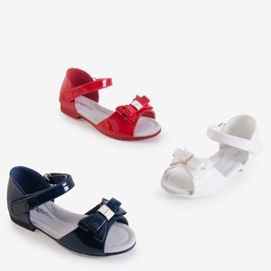 Sandale pentru copii de culoare albastru marin cu fundă Medo - Încălțăminte