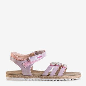 Sandale pentru copii roz cu zirconii cubice Ilumus - Pantofi