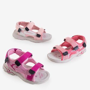 Sandale pentru fete roz deschis cu Velcro Nikolka - Încălțăminte