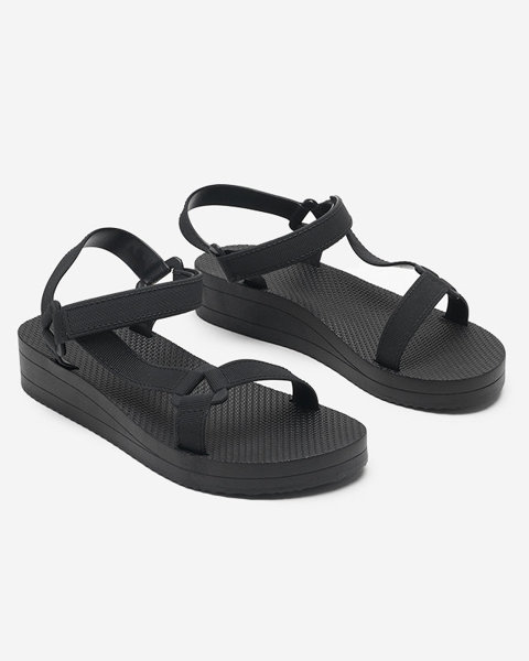 Sandale plate dama negre Ostoy-Footwear