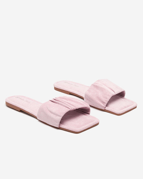 Sandale plate de damă din piele ecologică mov Nesico - Încălțăminte