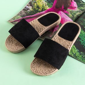 Sandale plate pentru femei negre de la Vasagi - Încălțăminte