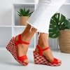 Sandale roșii din porțisă - Încălțăminte